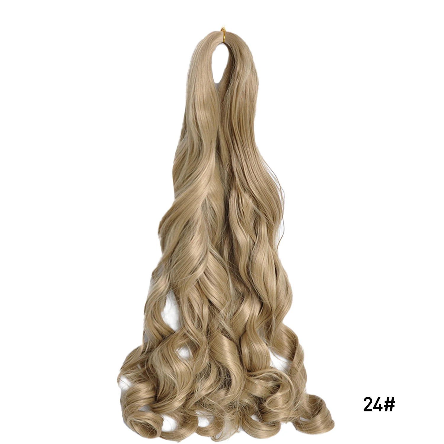 Pre Stretched 24Inch Synthetic Loose Wave French Curls Braiding Hair Extensions