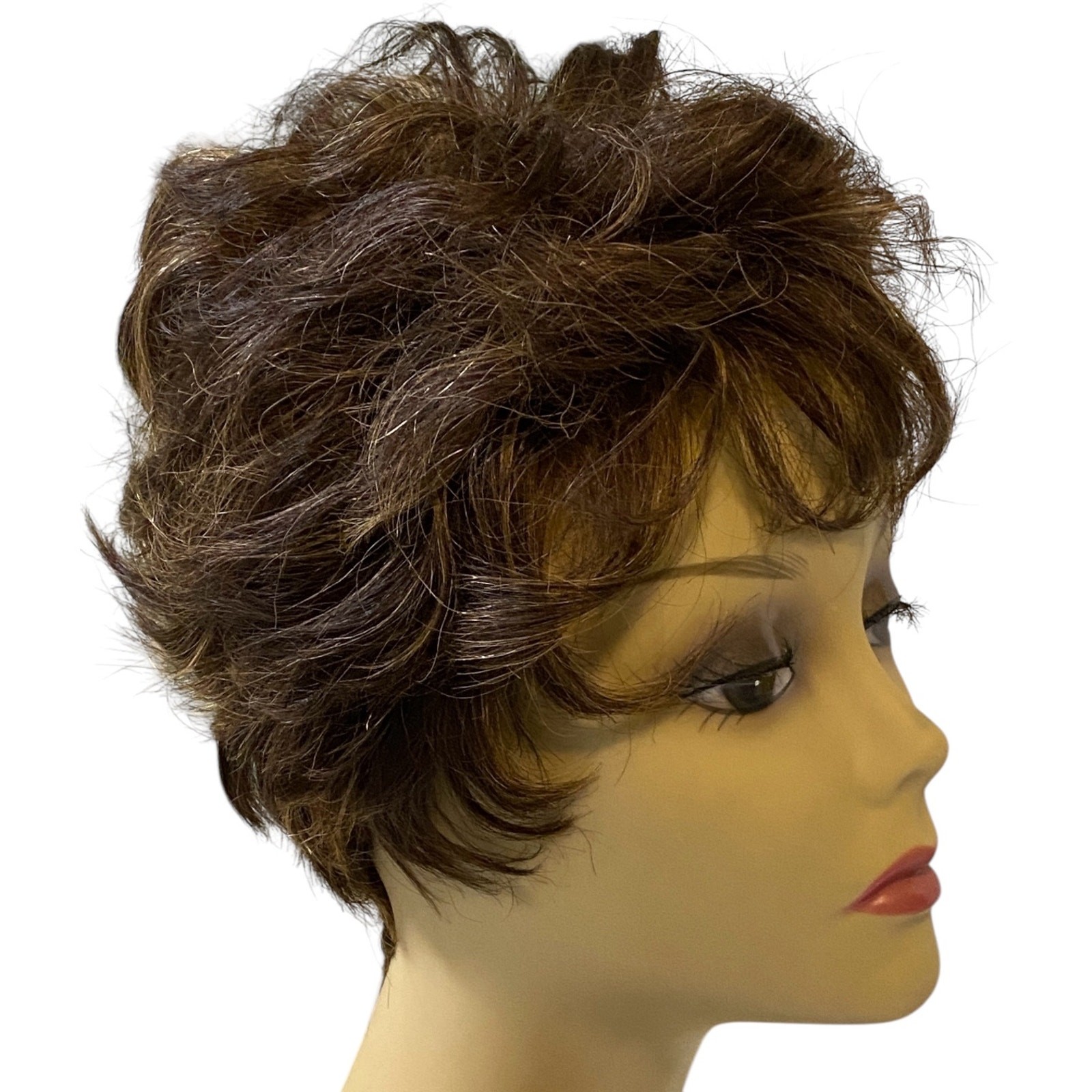 Vivica A Fox H205V Human Hair Wig FS4/27 Pixie Short NWT Pure Stretch Cap