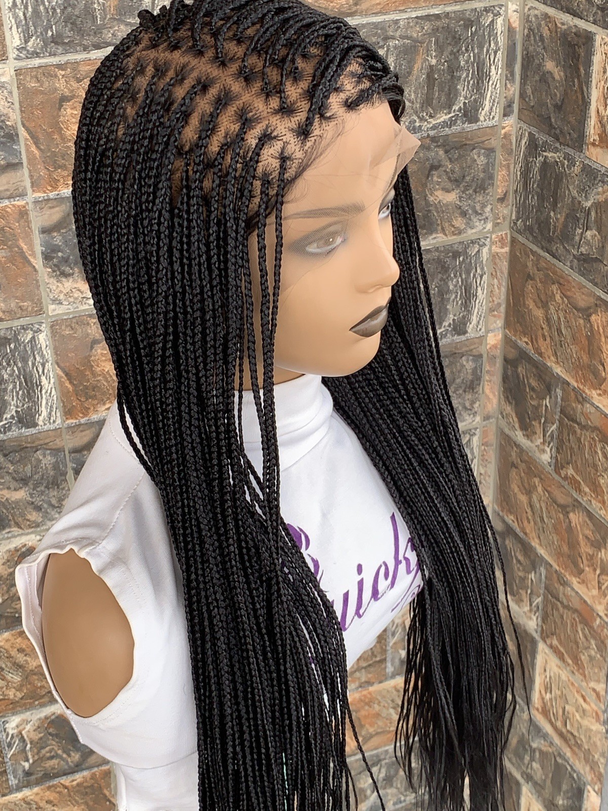 Small Knotless Braided Wig Box braids Full lace braids wig Senegalese
