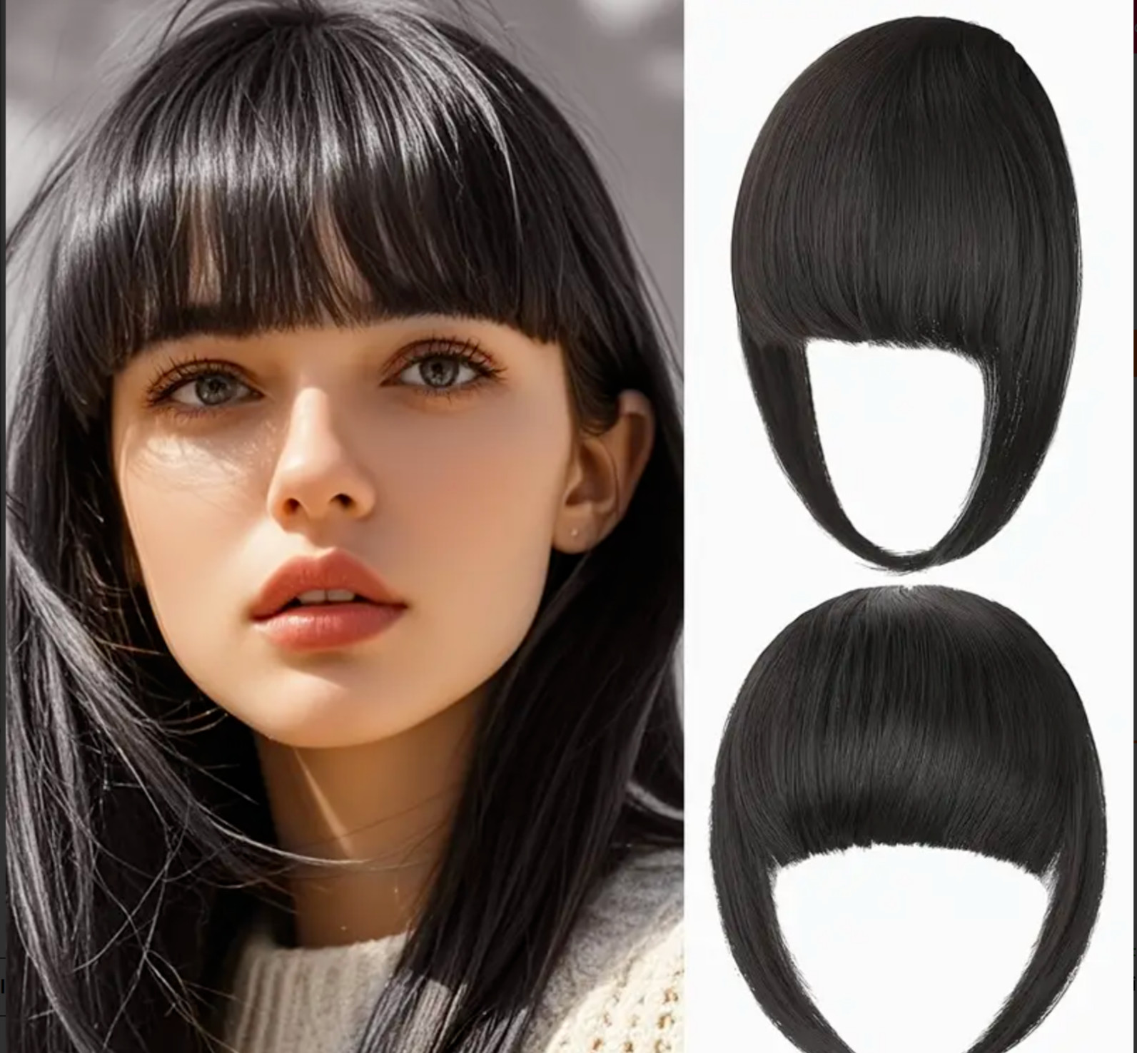 Bang Hair Extension Black Bangs Halloween Costume Cosplay Fashion Style Beauty