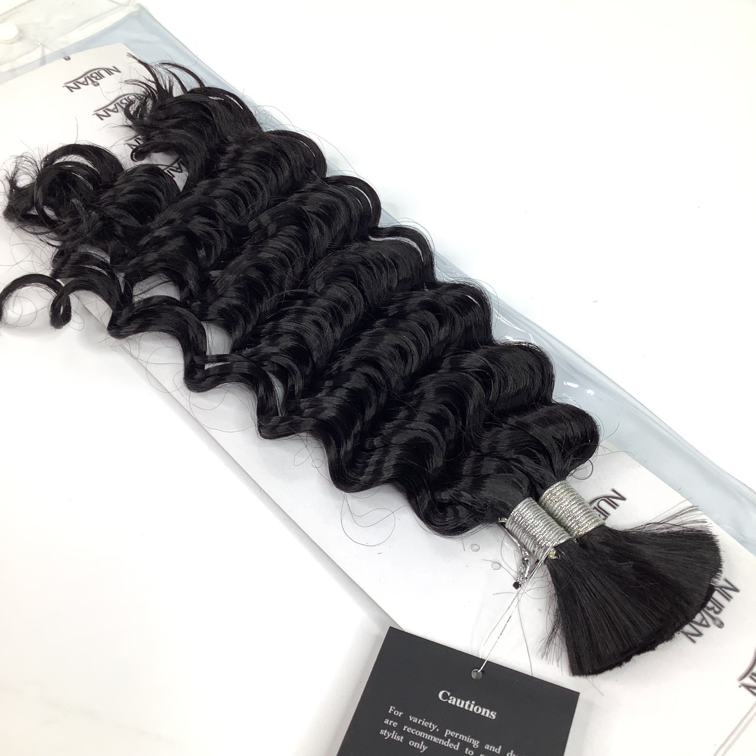 Nubian Premium Deep Bulk Human Hair Blend 14″-16″ Color 1B Braiding