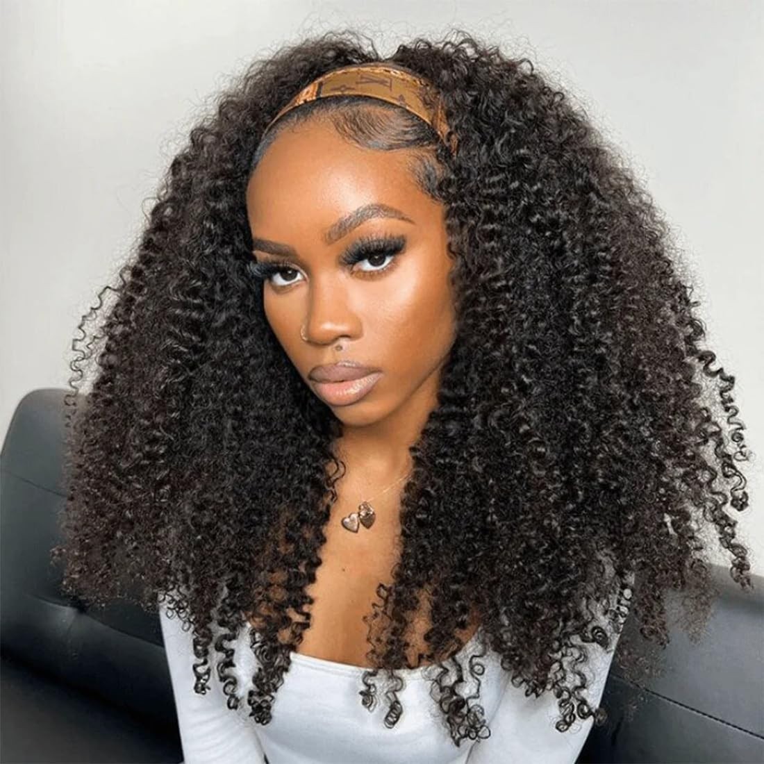 Half Wig Human Hair Kinky Curly 3 In 1 Seamless Flip Over Glueless WigHuman Hair