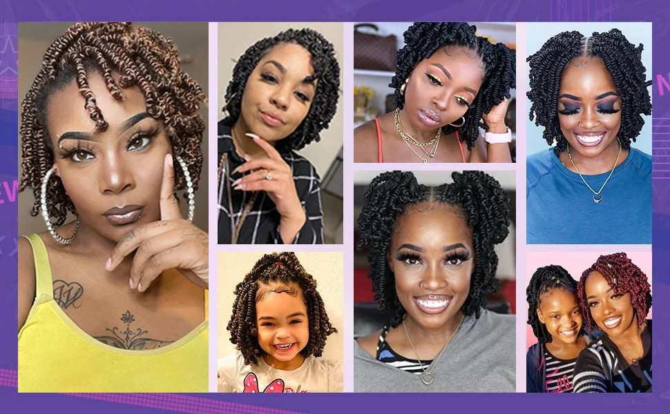 Passion Spring Twist Crochet Hair Pretwisted Pre Looped Braids Hair Extensions