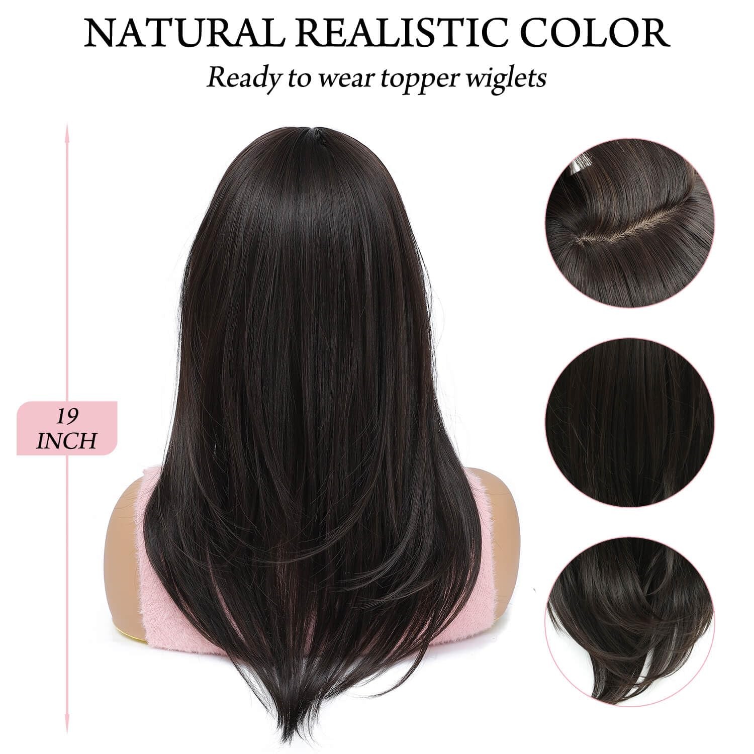 Molefi 19Inch Hair Toppers For Women Thinning Hair6.5X6.5Inch Large Coverage