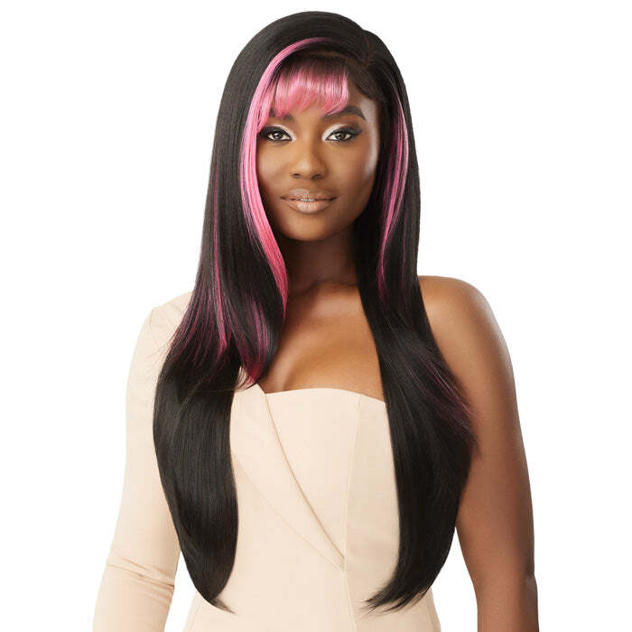 Outre Sleek Lay Glueless Deep C-Part Lace Front Wig – DANIELLA Pre-Styled Bangs