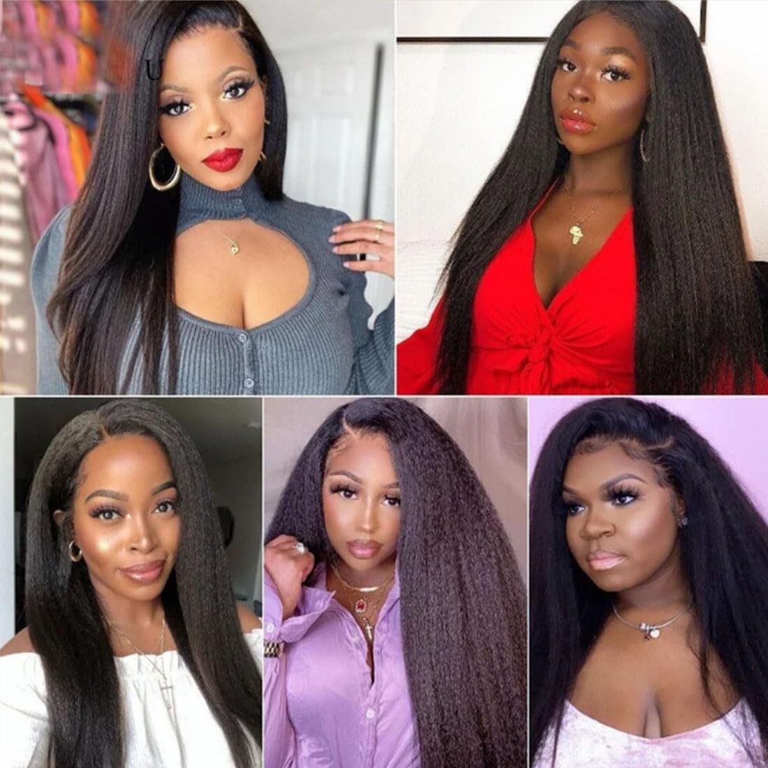 OLFORY 5×5 HD Lace Closure Yaki Kinky Straight Human Hair 12A Brazilian
