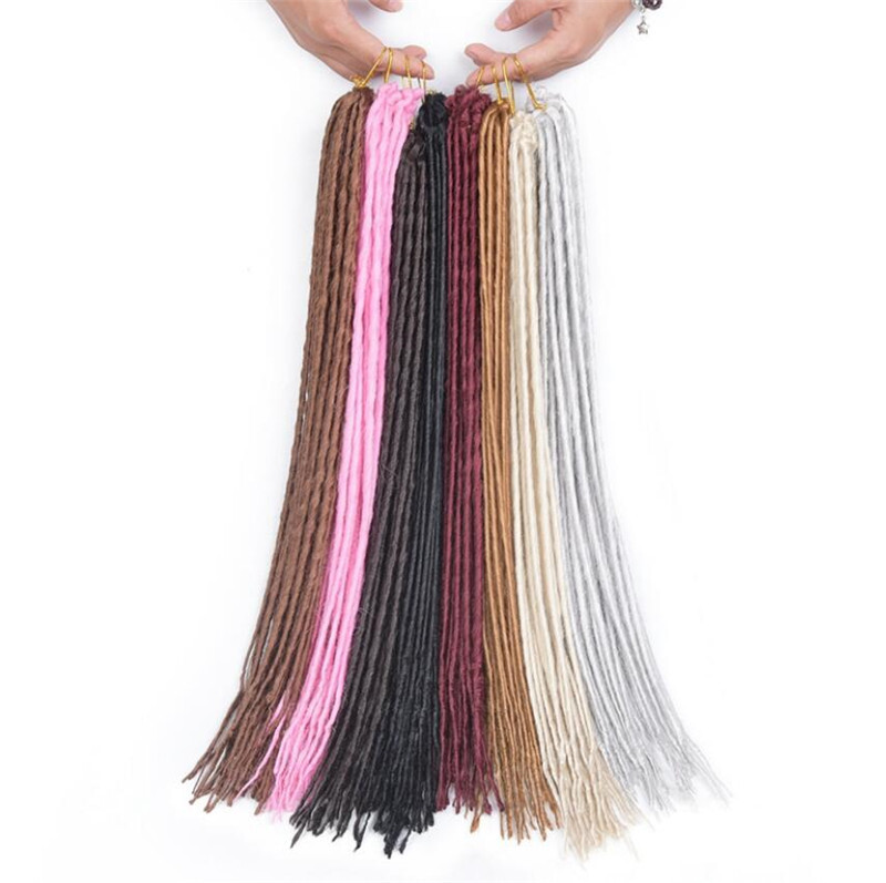 20″ Soft Thin Dreadlocks Crochet Braids Twist Faux Locs Crochet Hair Extensions