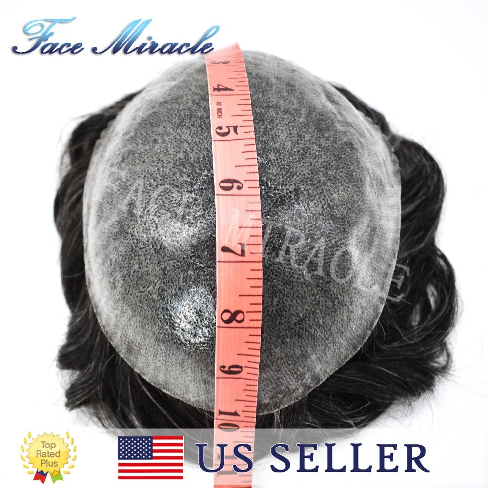 Toupee for Men All Poly Mens Human Hairpieces 0.1MM Thin Skin Hair Replacement