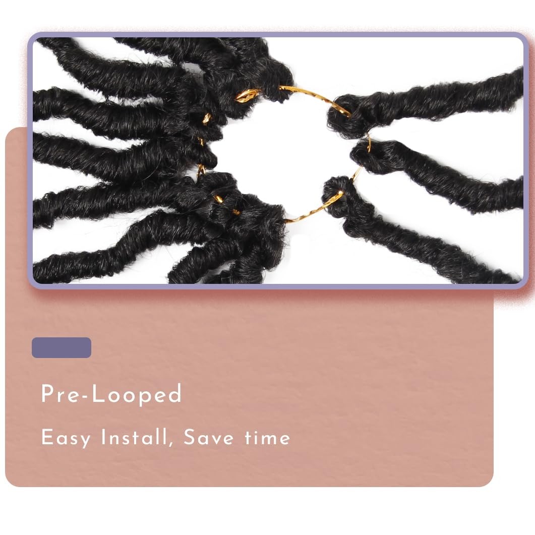 BOHOBABE 30″ Faux Locs Crochet Hair, Boho Soft with Curly Ends