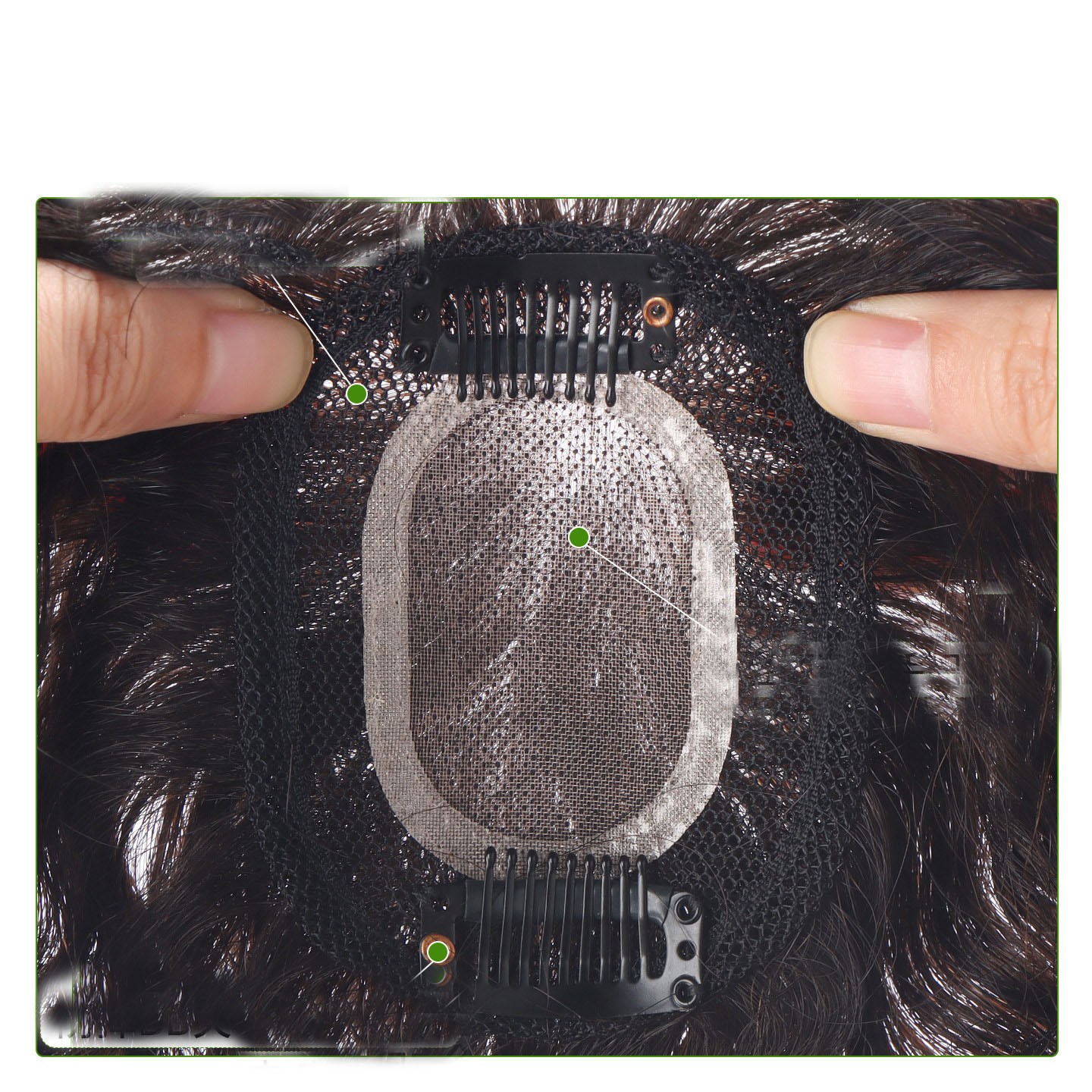 Short Curly Wavy Clip In Human Hair Toppers For Loss Thin Hair Top Replacement