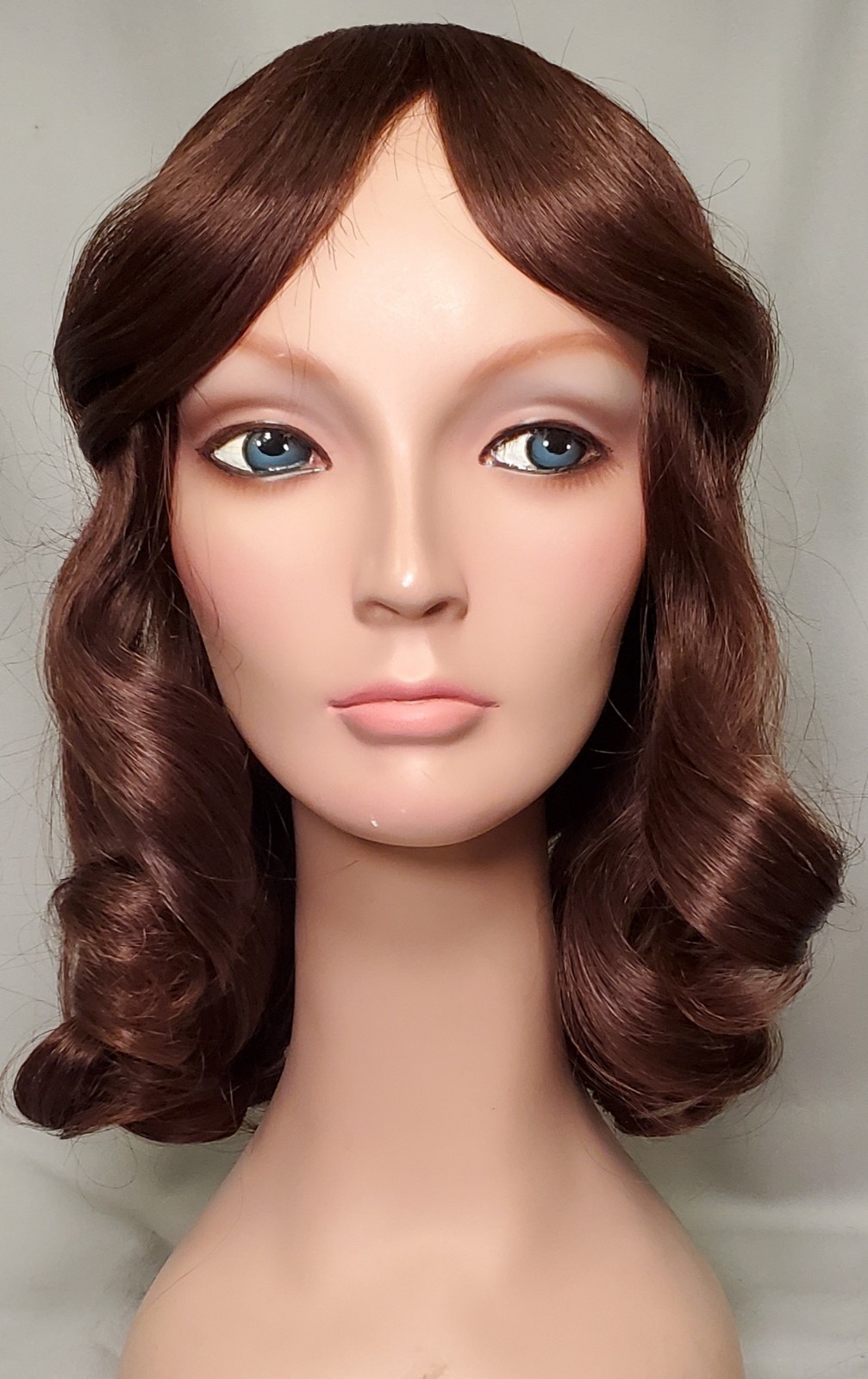 CMC Human hair Halo Bangs 4 Warm Brown NWOT Display (Hat NOT included)