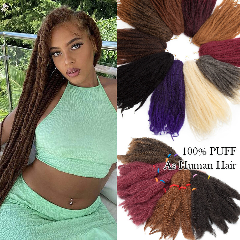 US Kinky Curly Crochet Braid Afro Hair Bulks for Soft Locs Marley Twist Braiding