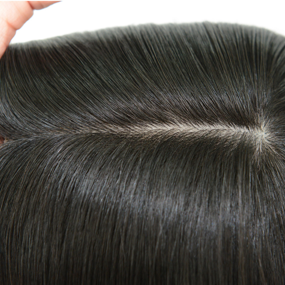 Women Topper Cuticle Remy Hair Silk Top Pieces Long Human Hair 15” TP34