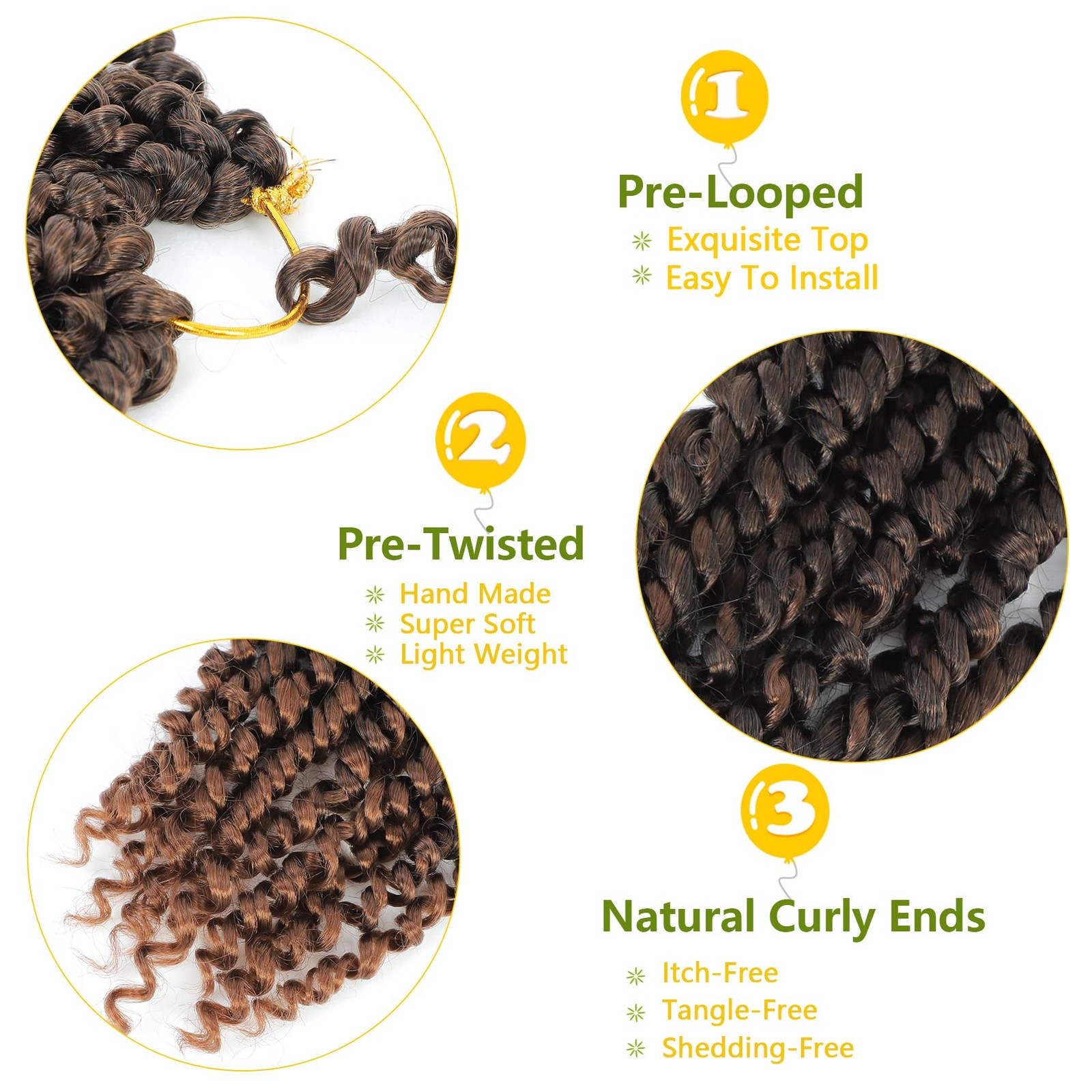Passion Twist Hair 10 Inch, 8 Packs Passion Twist 10 Inch (Pack of 8) T30#
