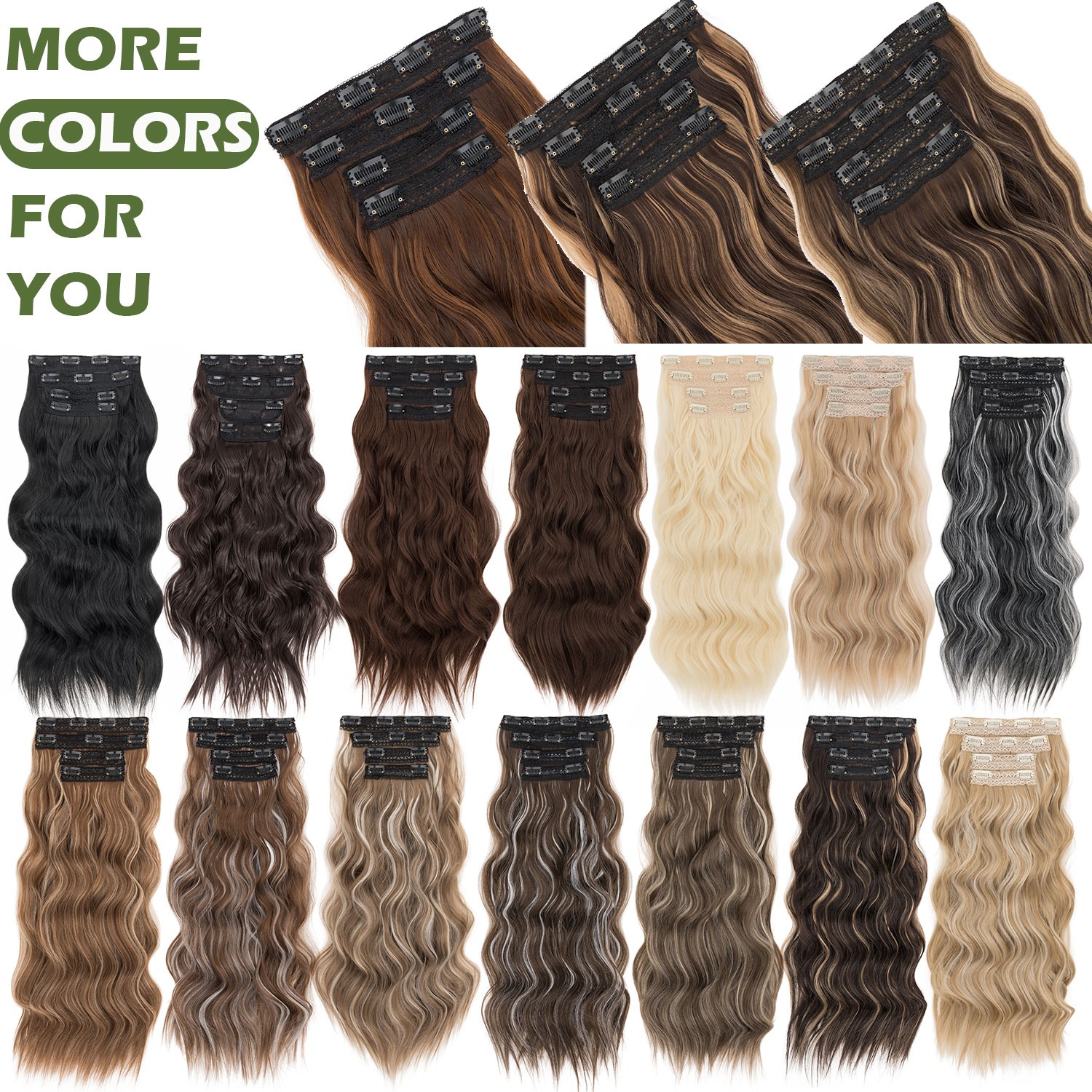 2026 Upgraded 4 PIECES Clip In 100% Real Hair Extensions Full Head as Human Hair