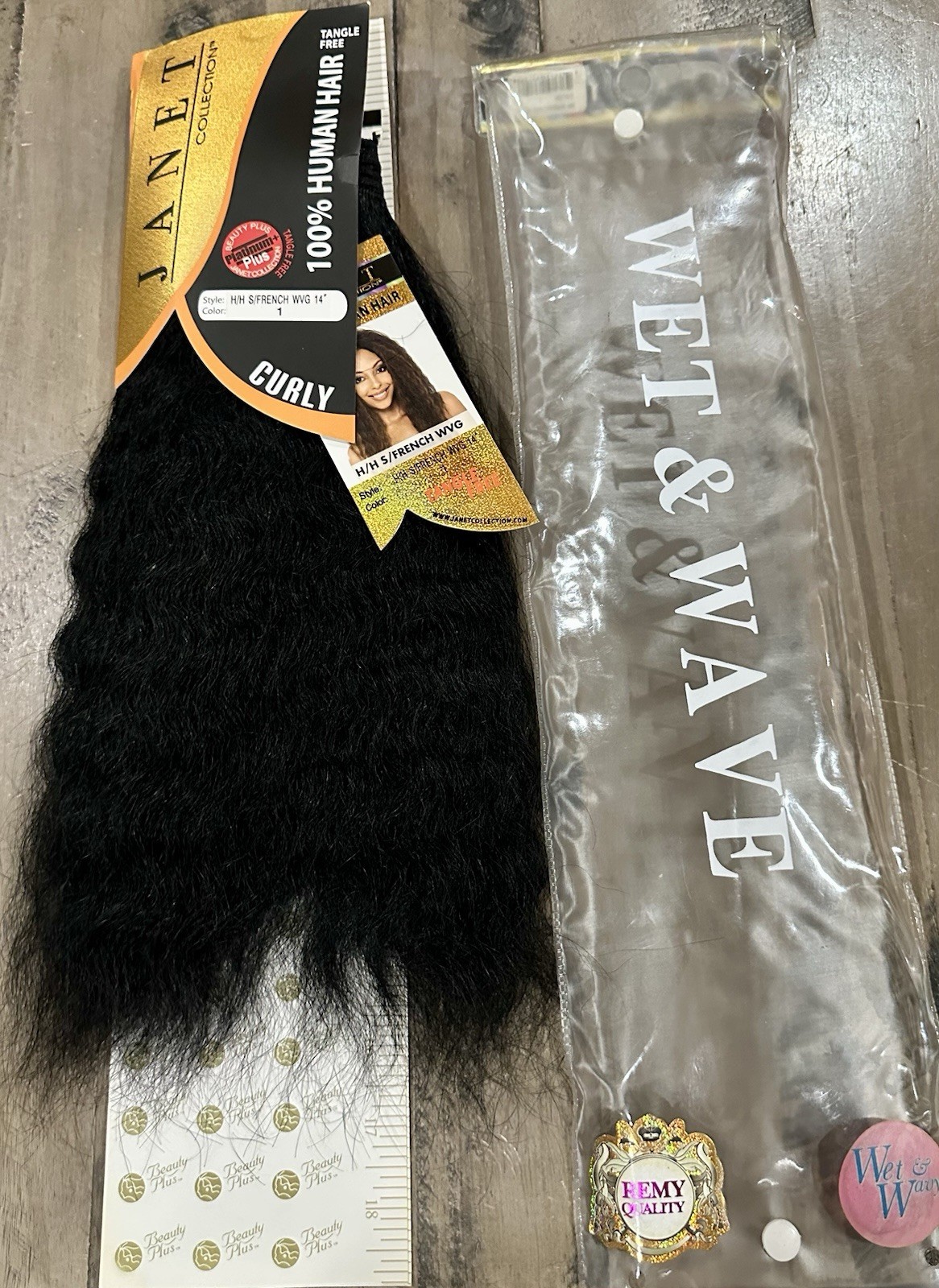 Janet Collection 100% Human Hair H/H S/FRENCH WVG 14” Color 1 NWT