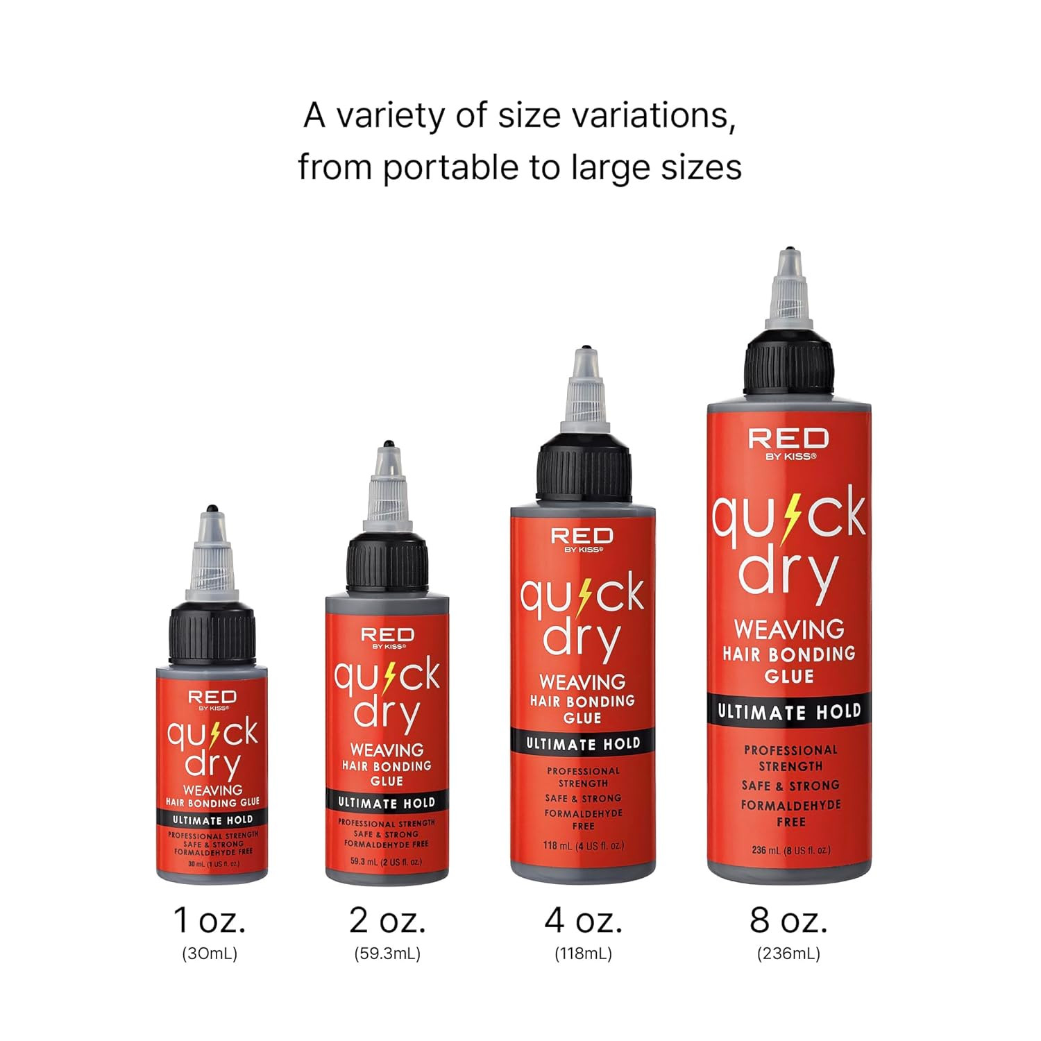 Red by Kiss Quick Dry Hair Bonding Glue, Professional Strong & Long-Lasting Weav