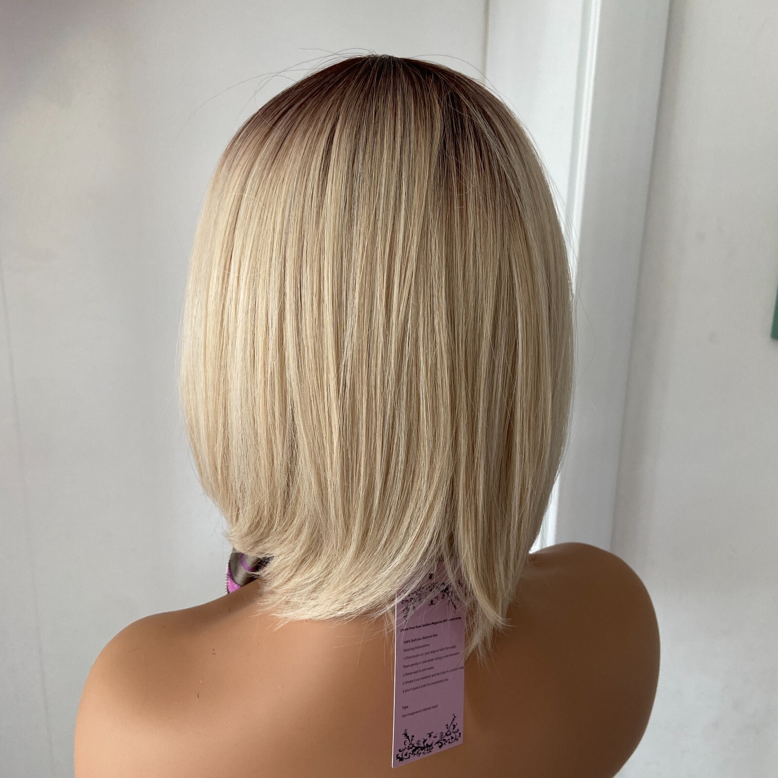 Vanilla Swirl Rooted Blonde Mix Synthetic Hair Wigs Women Soft Natural Daily use