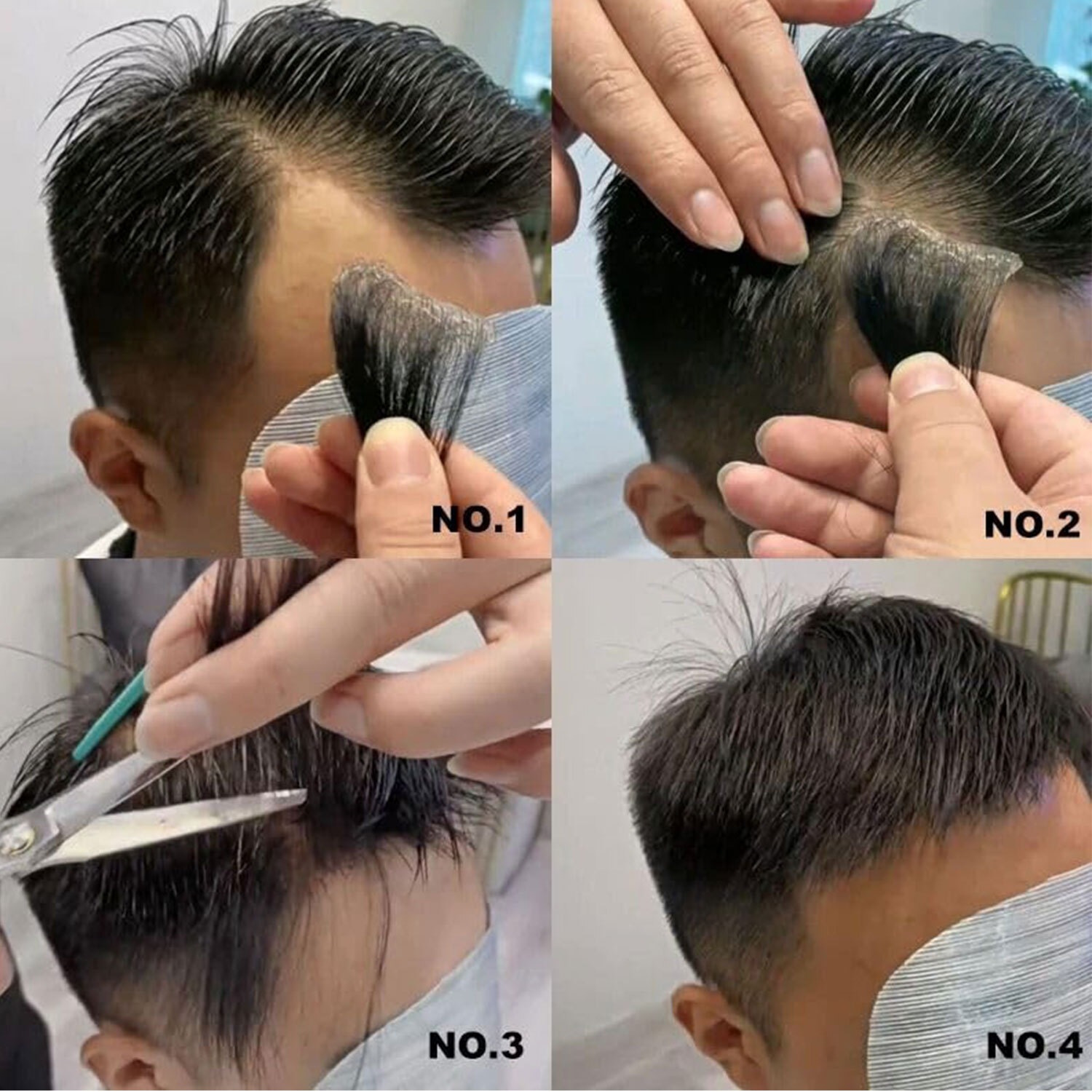 Front Hairline 100% Human Hair Patch Full Skin Base Cover-Up Topper Piece Toupee