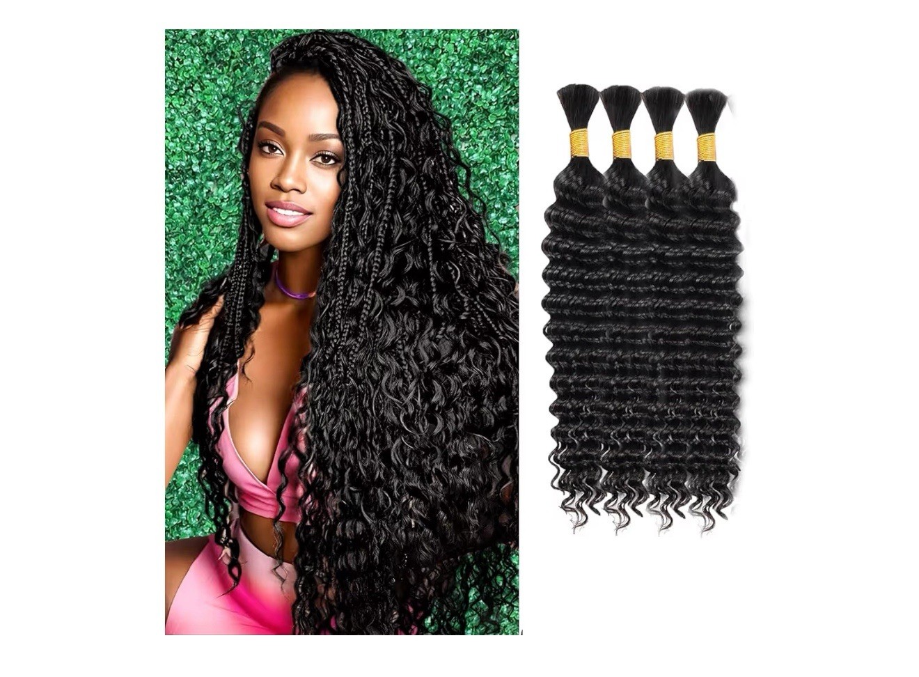 Curly Black Hair Extension Weaving Bundles for Women Adult, Curly Hair Texture