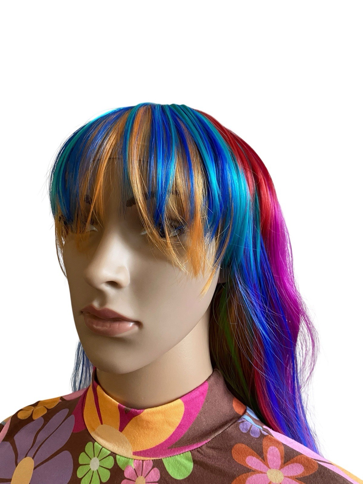 Long Layered Hair Ombré Lace Wig Fuschia Pink/Green/Violet Purple/Blue