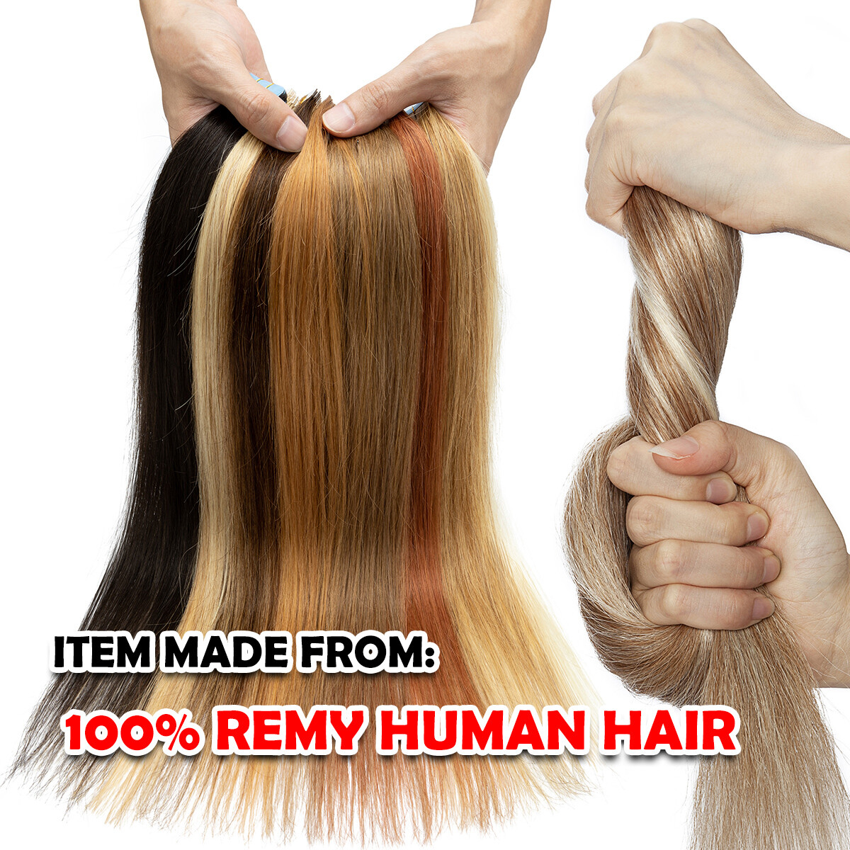 60PCS/150G Thick Tape In Remy Human Hair Extensions Full Head Skin Weft BLONDE S