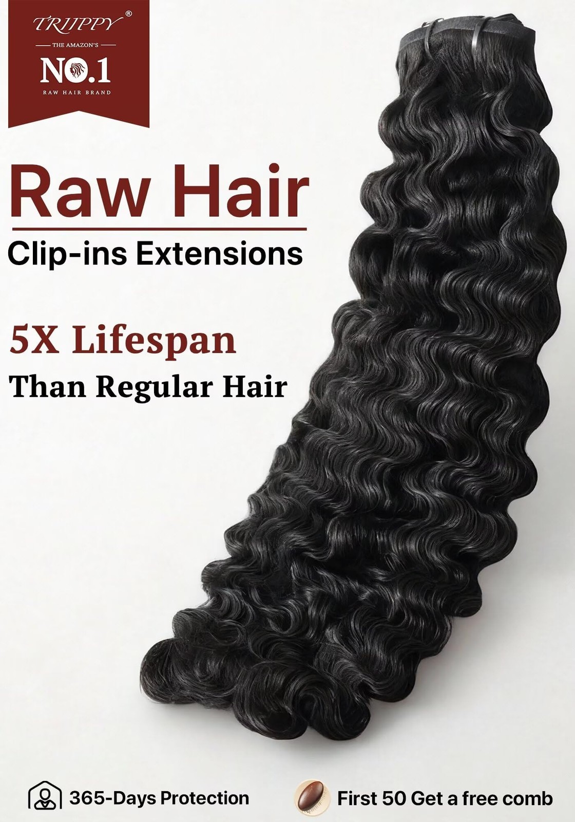 Triippy Clip In Hair Extensions135G 9Pcs Seamless Burmese Curly Hair Extension