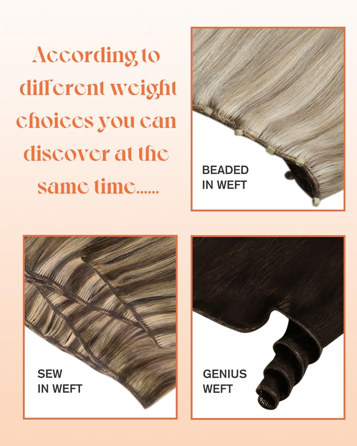 Sunny Hair 18inch Weft Hair Extensions Human Hair Brown Sew in Hair Extension…