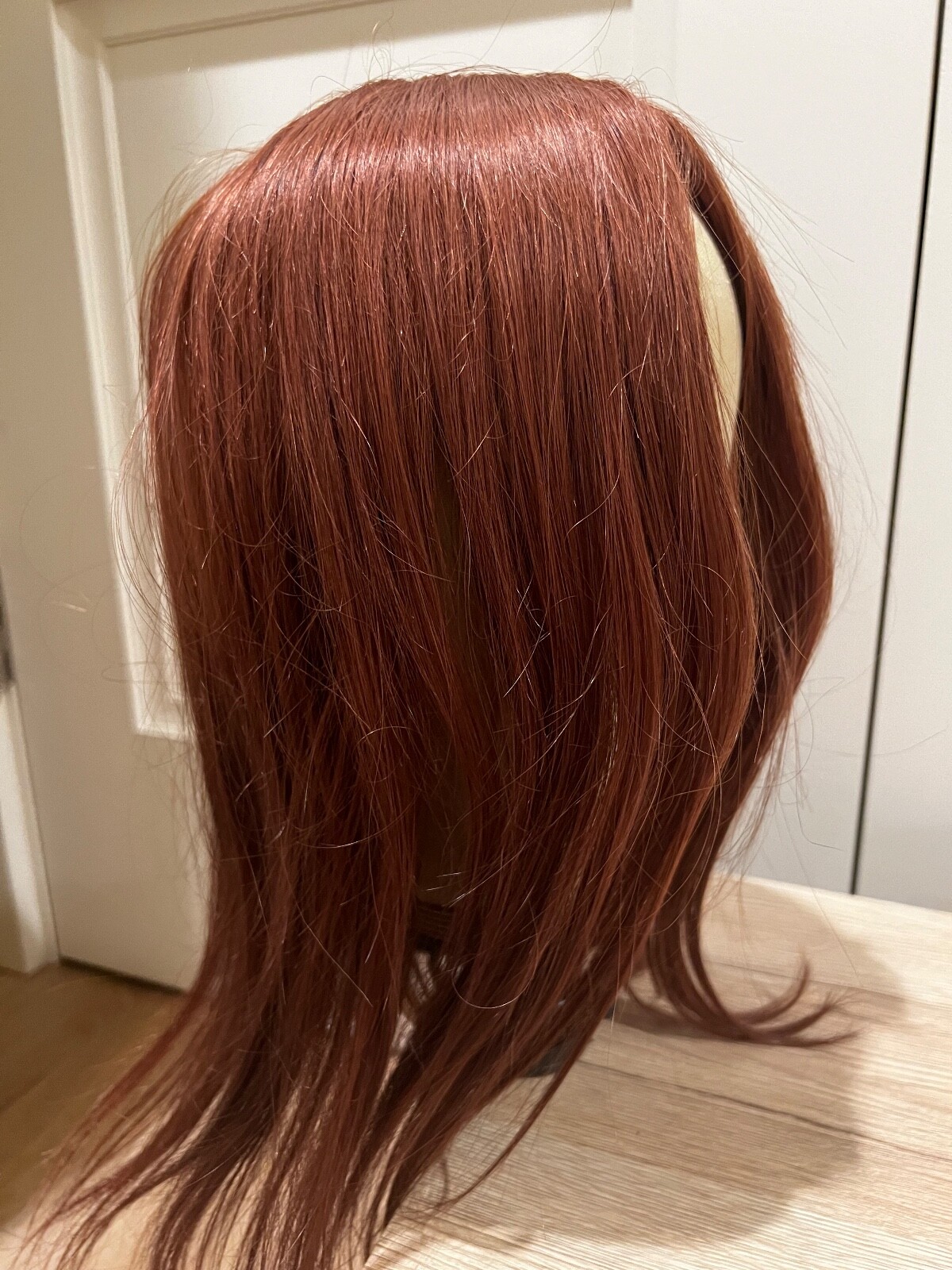 100% Human Hair Topper Cowboy Red Straight Hair 16″