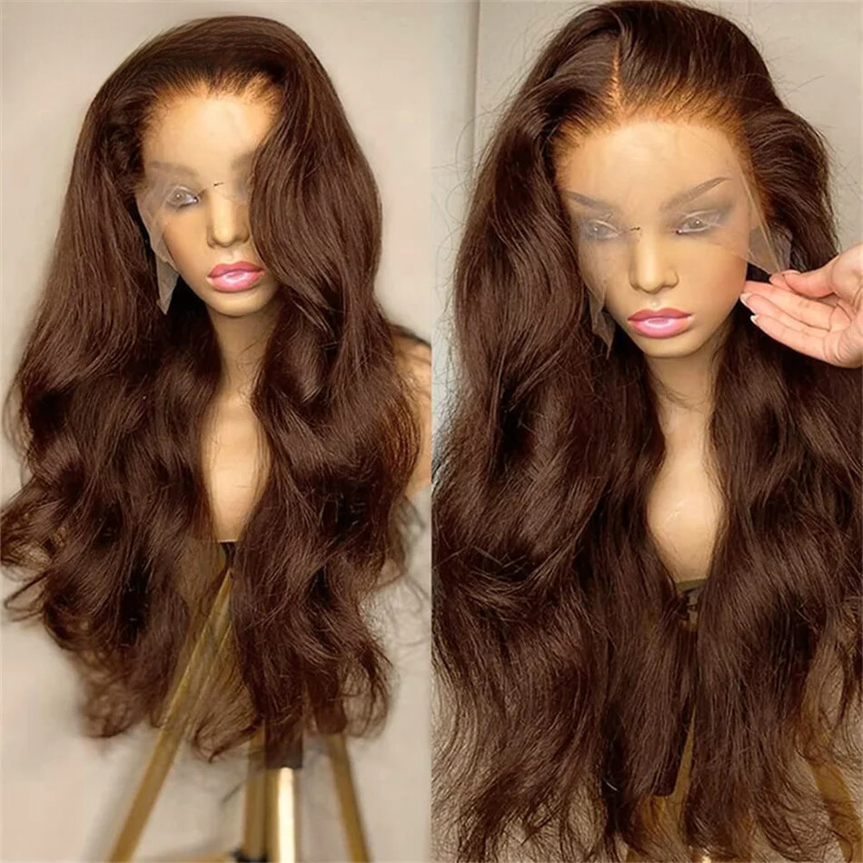HD 13×6 Brown Body Wave Lace Front Wig 13×4 360 Lace Frontal Wig Human Hair