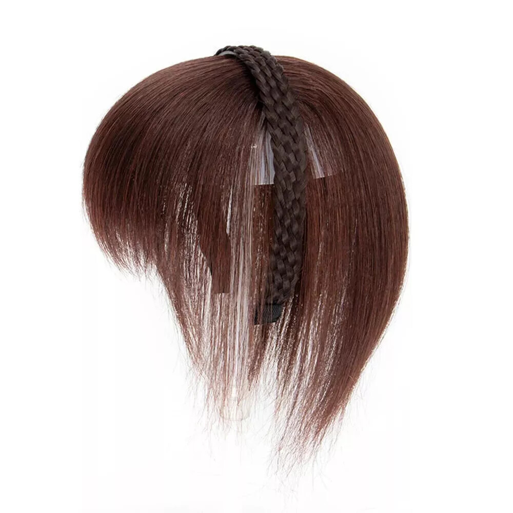 Natural Clip On Women Invisible Headband Synthetic Bangs Hair Extension Fringe
