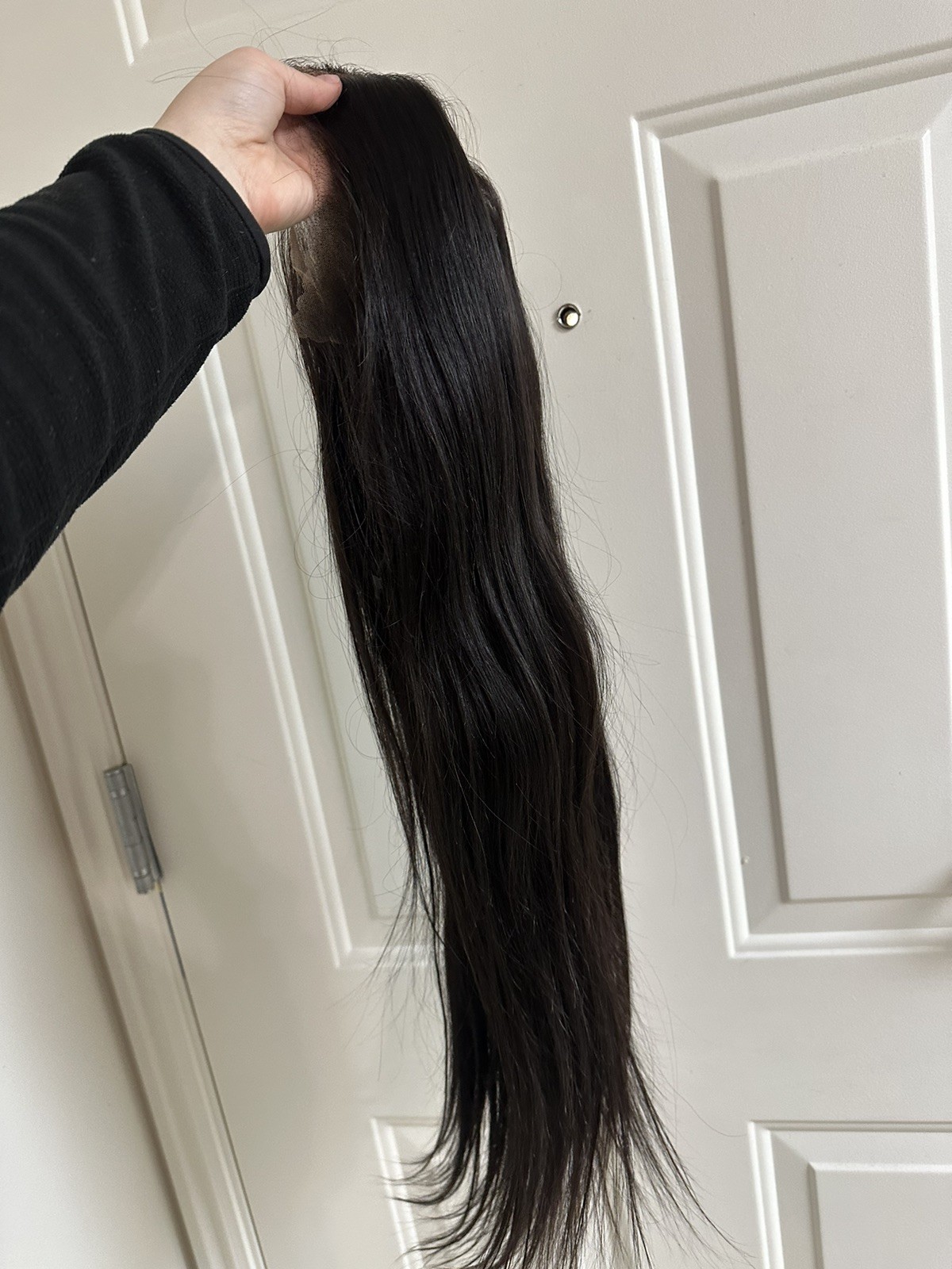 Rare Hand Tied Silk Top Full Lace Wig Human Hair Deep Brown 26in NEW