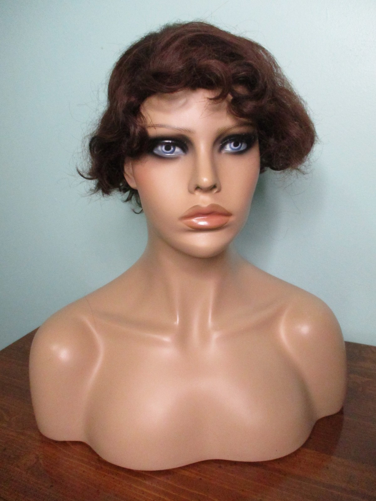 4″ – 5″ reddish brown wavy asymmetrical BOB style WIG – KANEKALON