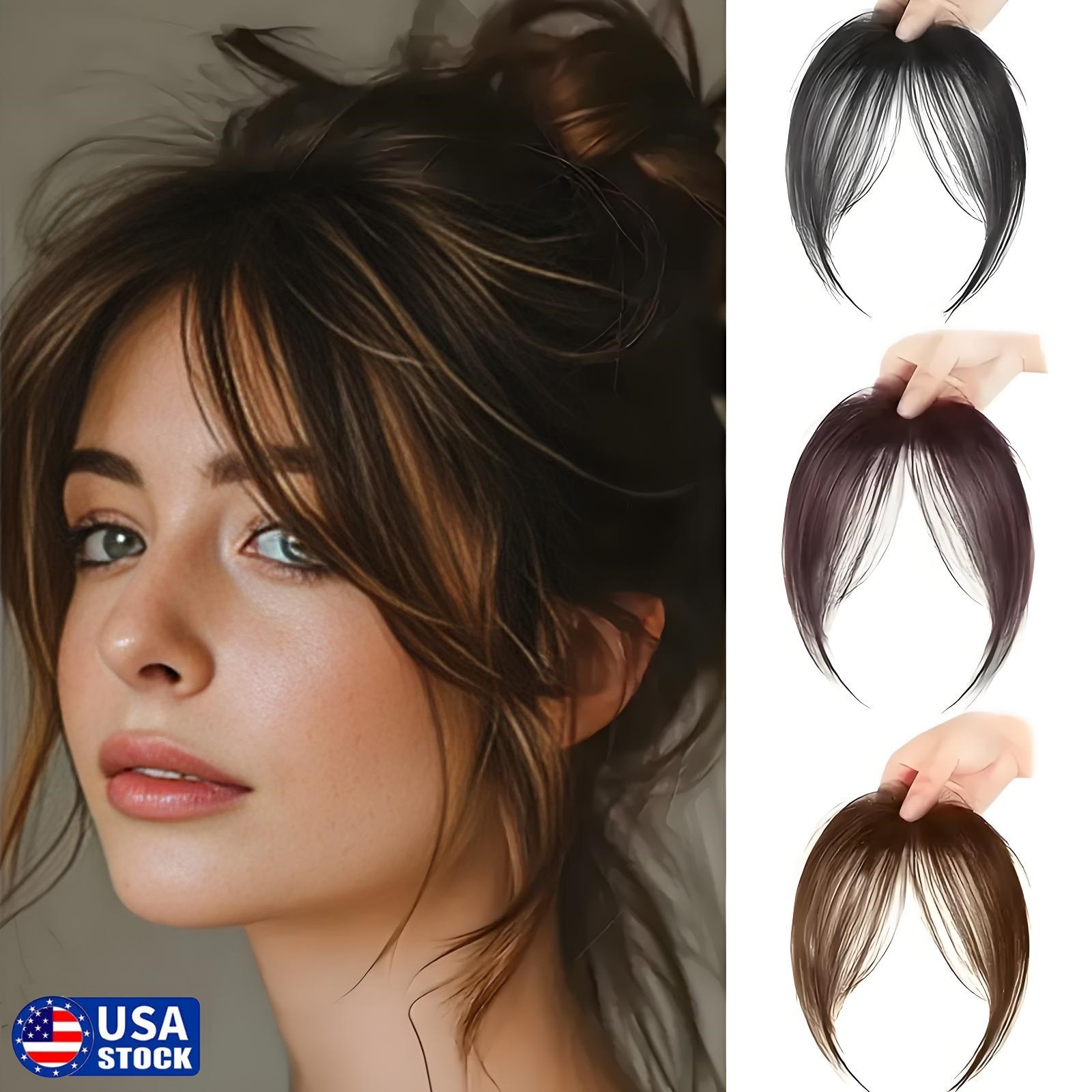 Hair Extensions Clip-in Fringe for Women’s Sideburn Clip-in Bang Front Hairpiece
