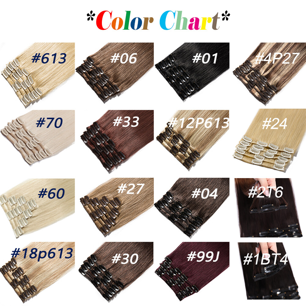 Clearance Soft Clip In 100% Remy Human Hair Extensions Full Head Highlight Blond