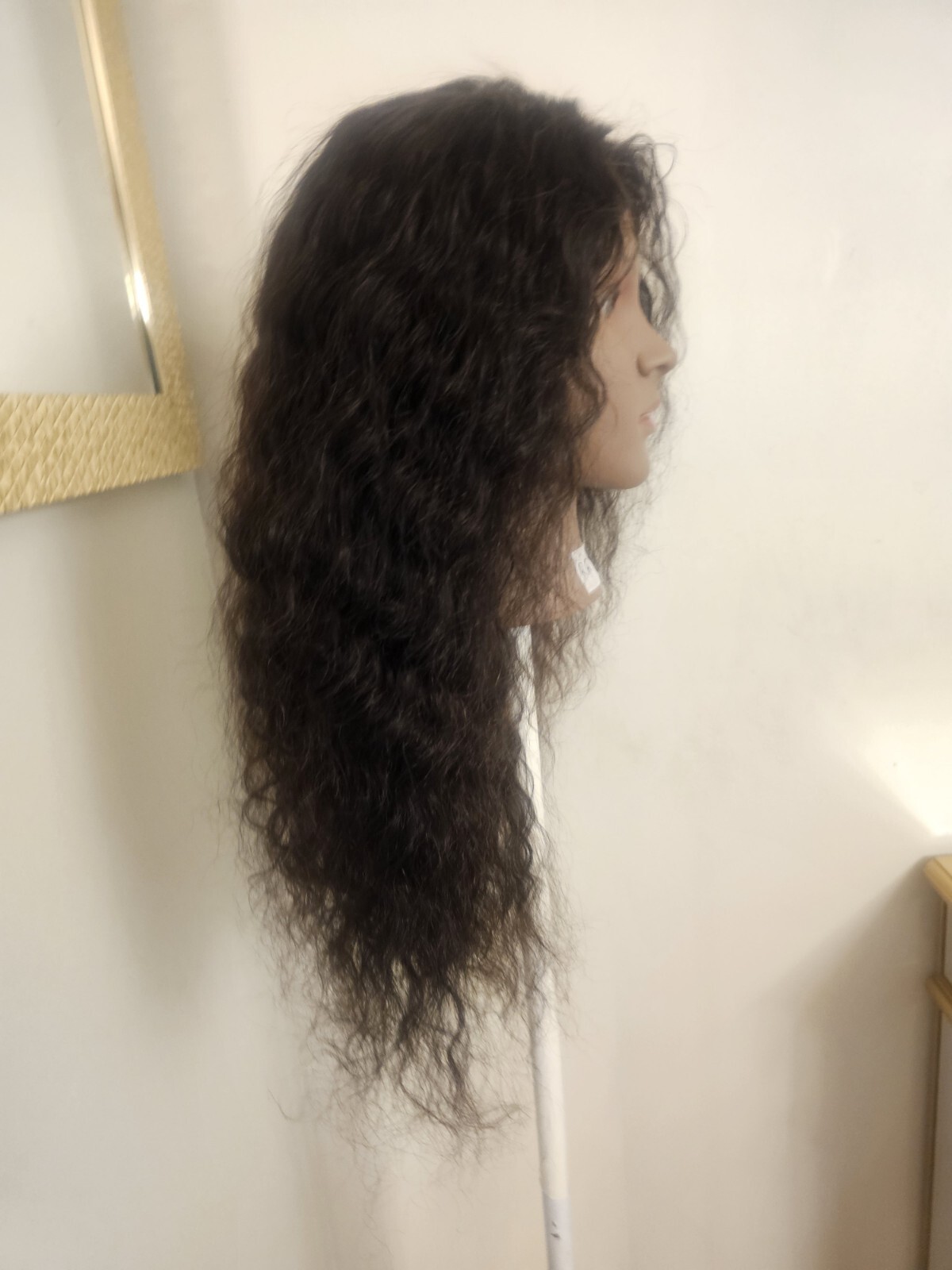 High Quality regular Top Black 24″ Water Wave 150% Virgin Human Hair Lace Wig