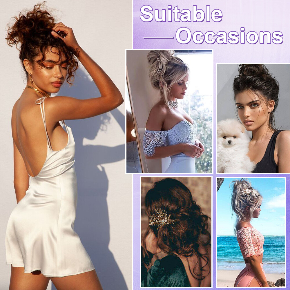Natural Curly Messy Bun Hair Piece Scrunchie Updo Extensions Real as Human Thick