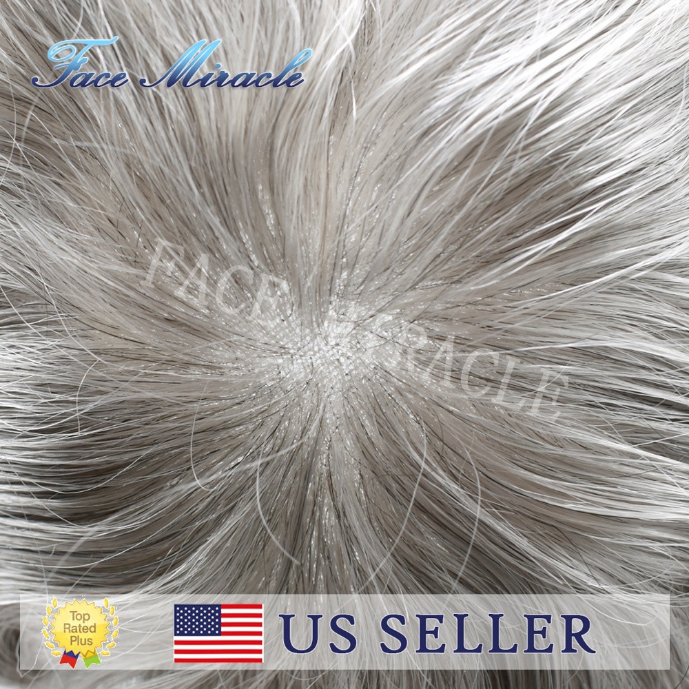 Mens Toupee Human Hairpiece Full French Lace Toupee for Men Hair Replacement Wig