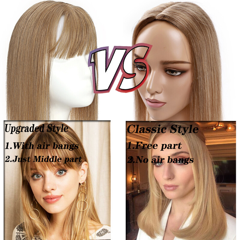 AAA 100% Virgin Remy Human Hair Silk Base Women Topper Hairpiece Toupee Wigs 8″