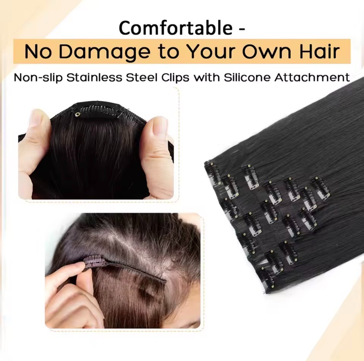7 Pcs Hair Extension Heat Resistant Fiber for Women Hairstyle