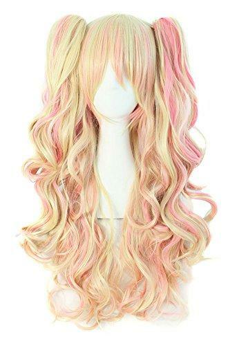 MapofBeauty Multi-color Lolita Long Curly Clip on Ponytails Cosplay Wig