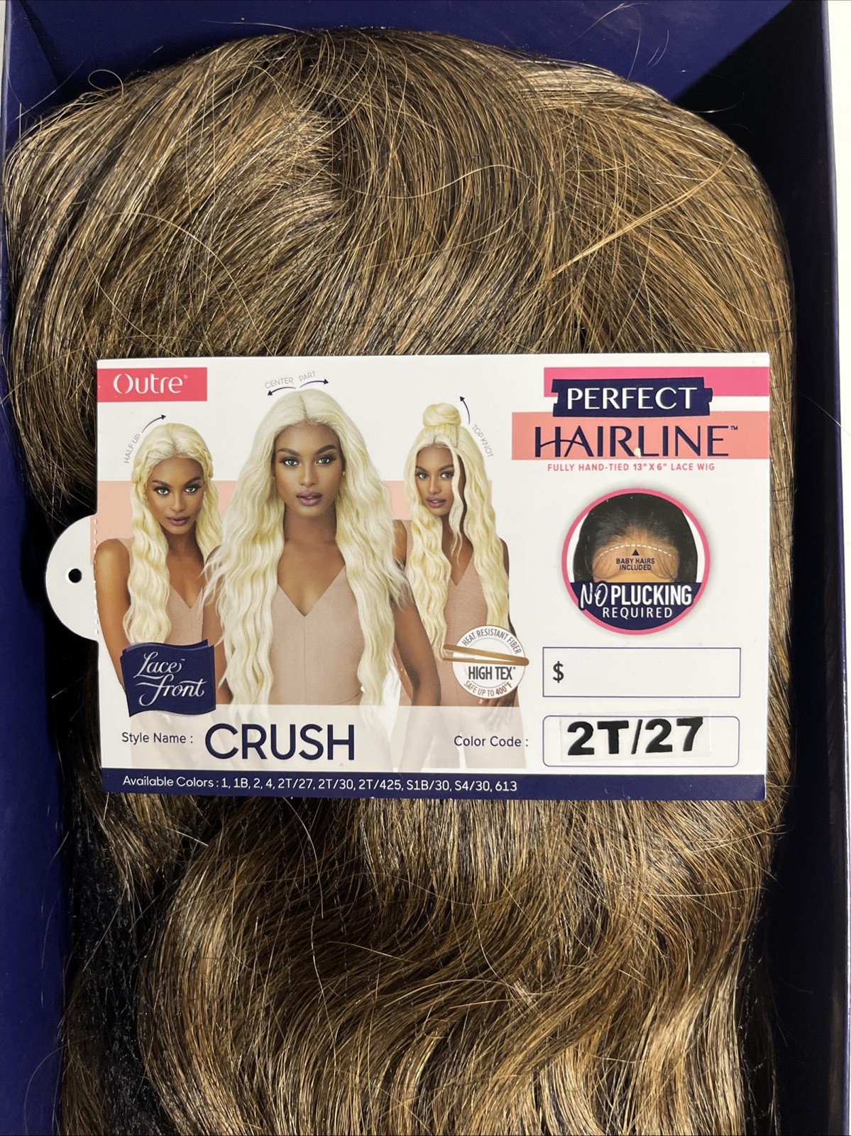 Outre Perfect Hairline Lace Front Hand-Tied 13”X6” Lace Wig (CRUSH) Color 2T/27