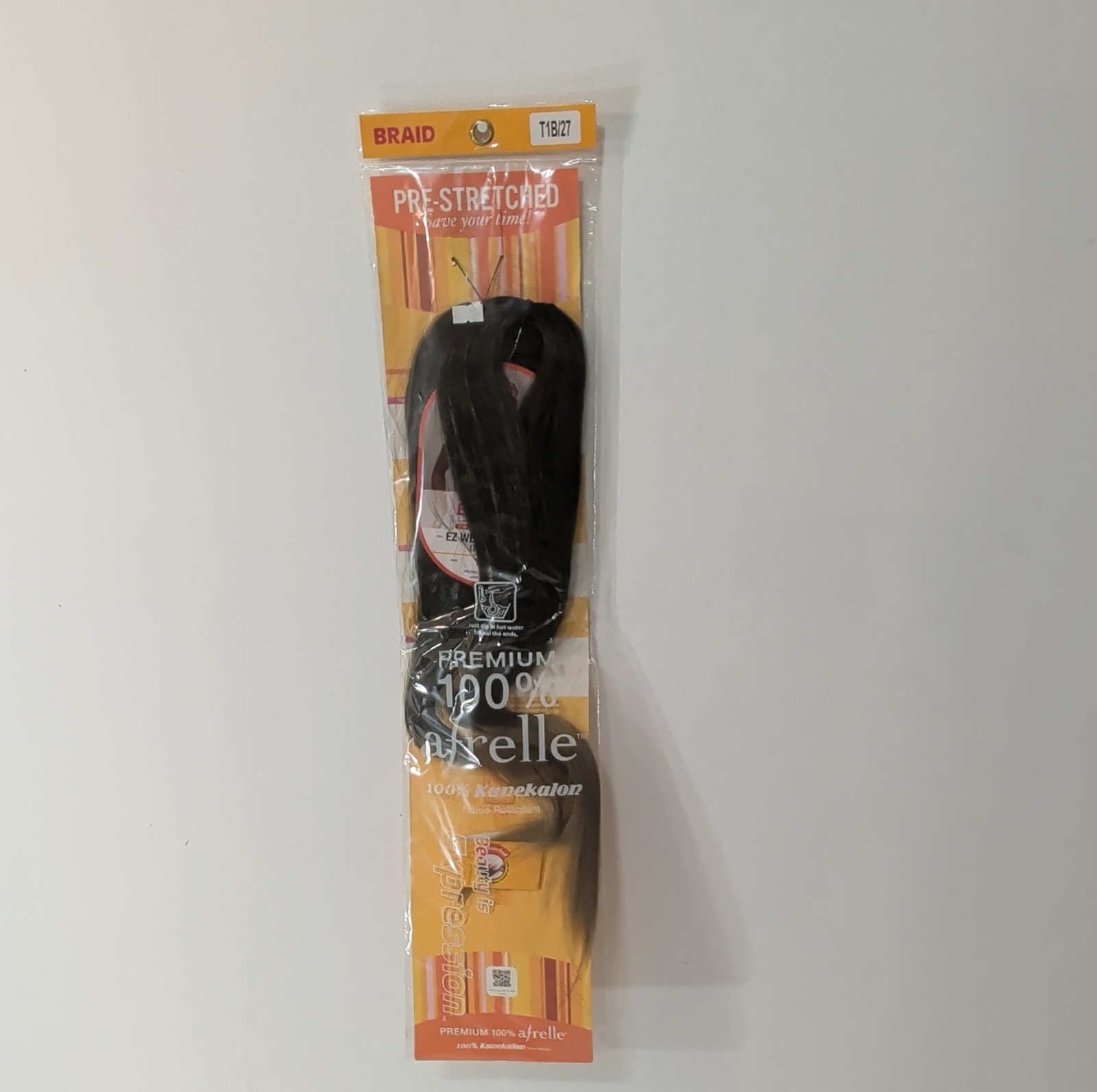 afrelle 100% Kanekalon Pre-Stretched Flame Retardant Braid Hair Extension T1B/27