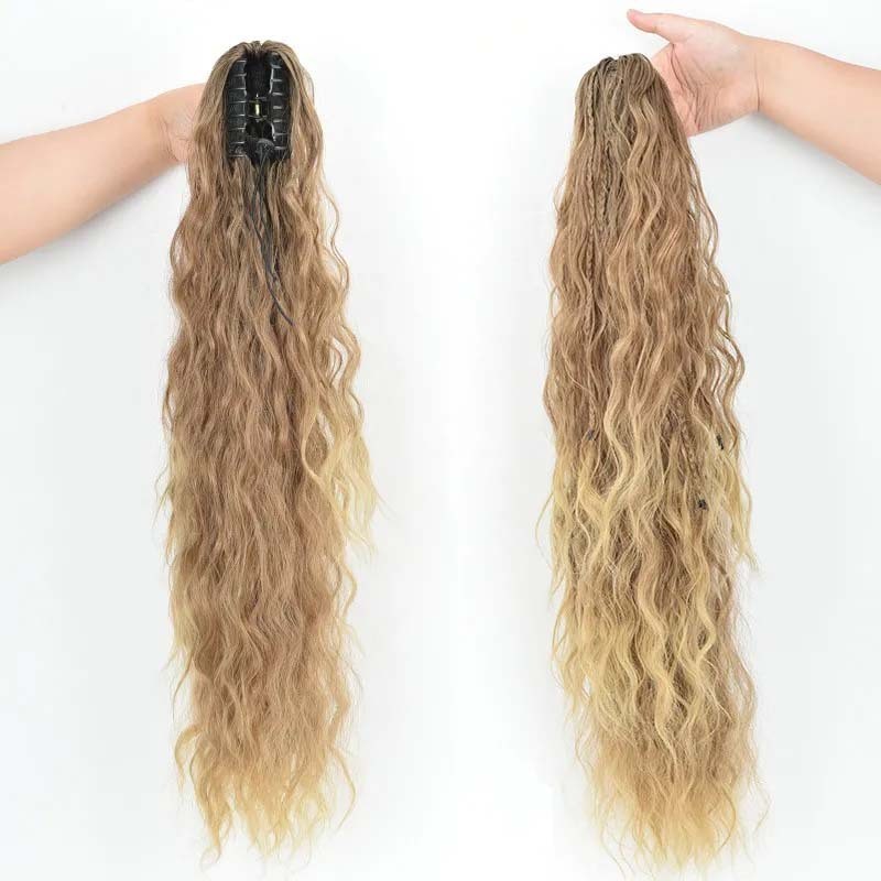 Corn Wave Ponytail Extension Claw Clip 26″ Long Synthetic Women Fluffy