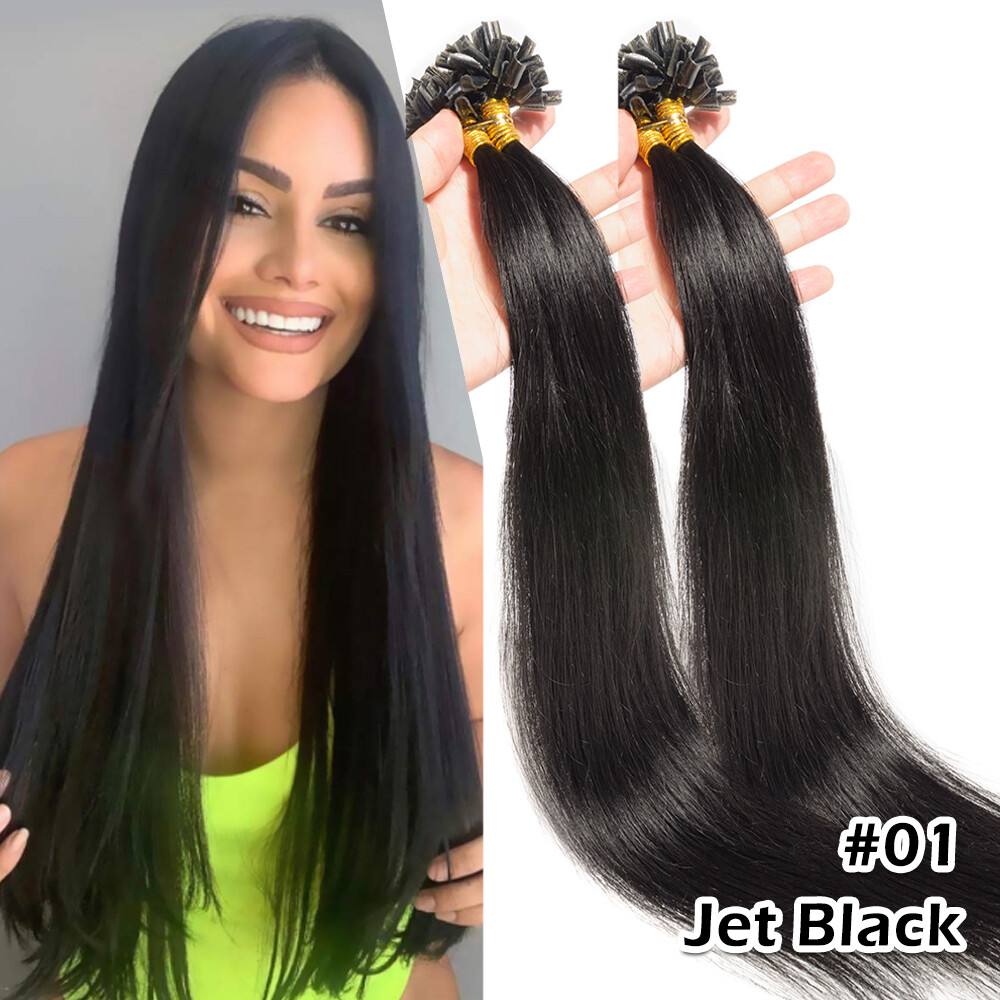 US CLEARANCEi 100% Human Hair Nail U Tip Remy Hair Extensions Pre Bonded Keratin