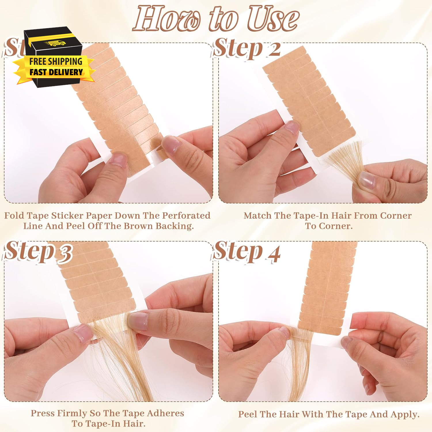240 Pcs Hair Extension Tape, Double Sided Strong Adhesive Replacement Hair Tape