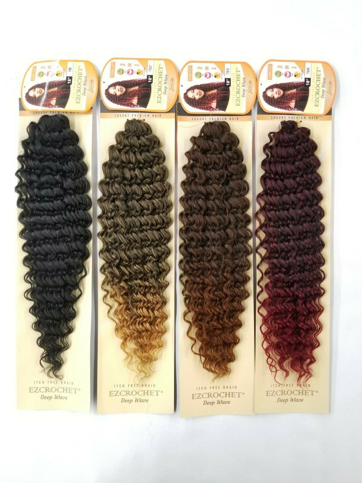 I&I Hair Innocence EZCROCHET Deep Wave Crochet Braiding Hair Spectra 18″