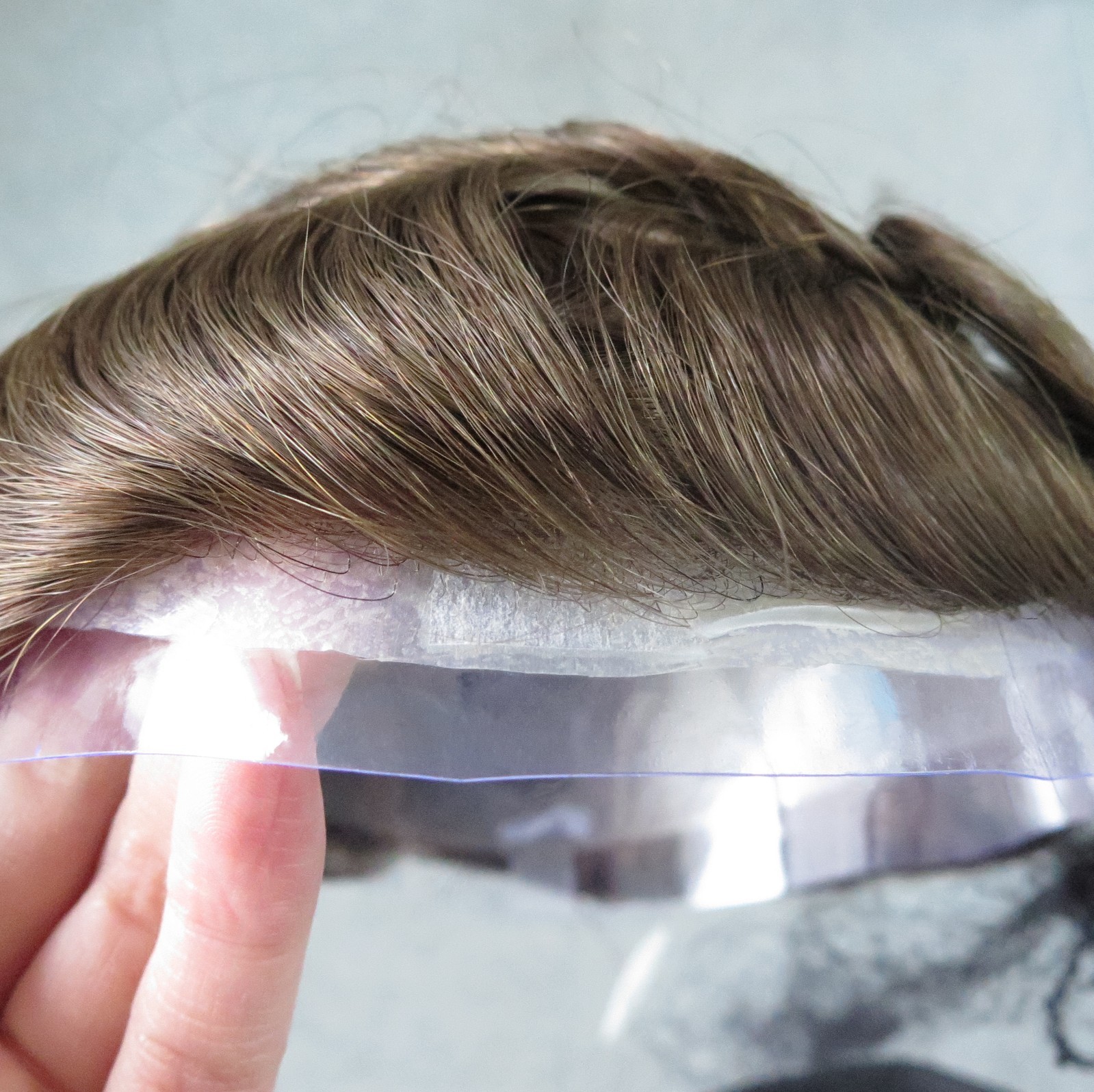 Toupee Human Hair for Men Replacement System Hairpiece 0.05mm Thin Skin BIO #6