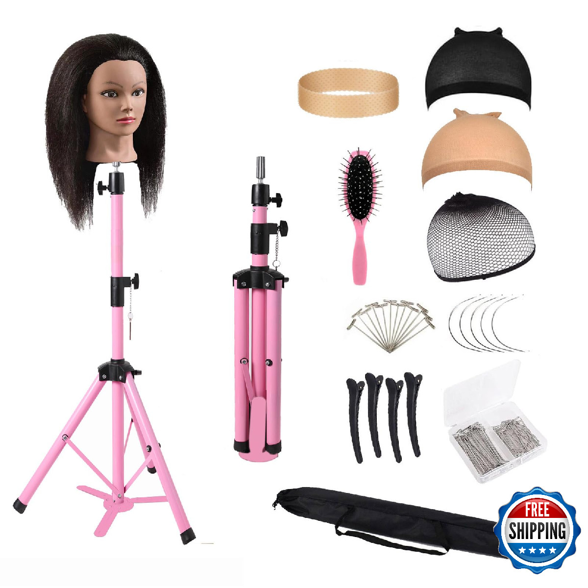 Generic Reinforced Wig Stand Tripod 55 Heavy Duty Adjustable Mannequin Head