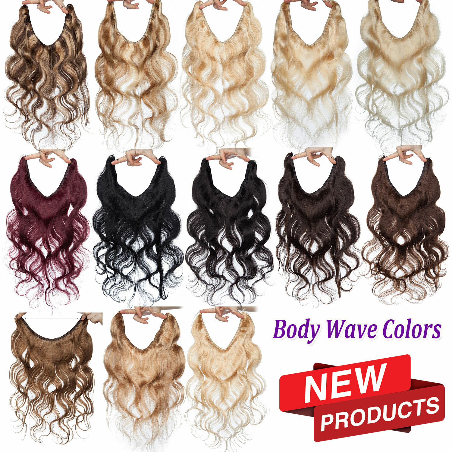 Thick 7A+ Hidden Wire In 100% Real Remy Human Hair Extensions One Piece #BLONDE